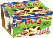 Dr.Oetker Paula Budinca cu gust de vanilie si pete de ciocolata, 4 x 125 g