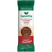 SanoVita Mini Rondele din Orez cu Glazura de Cacao 24g