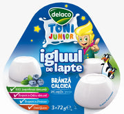 Delaco Toni Junior Igluul de Lapte, Brânză Calcică, 3 x 72 g