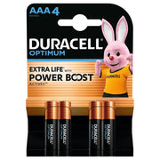 Duracell Optimum AAA, Baterii Alcaline, LR03, 4 Buc