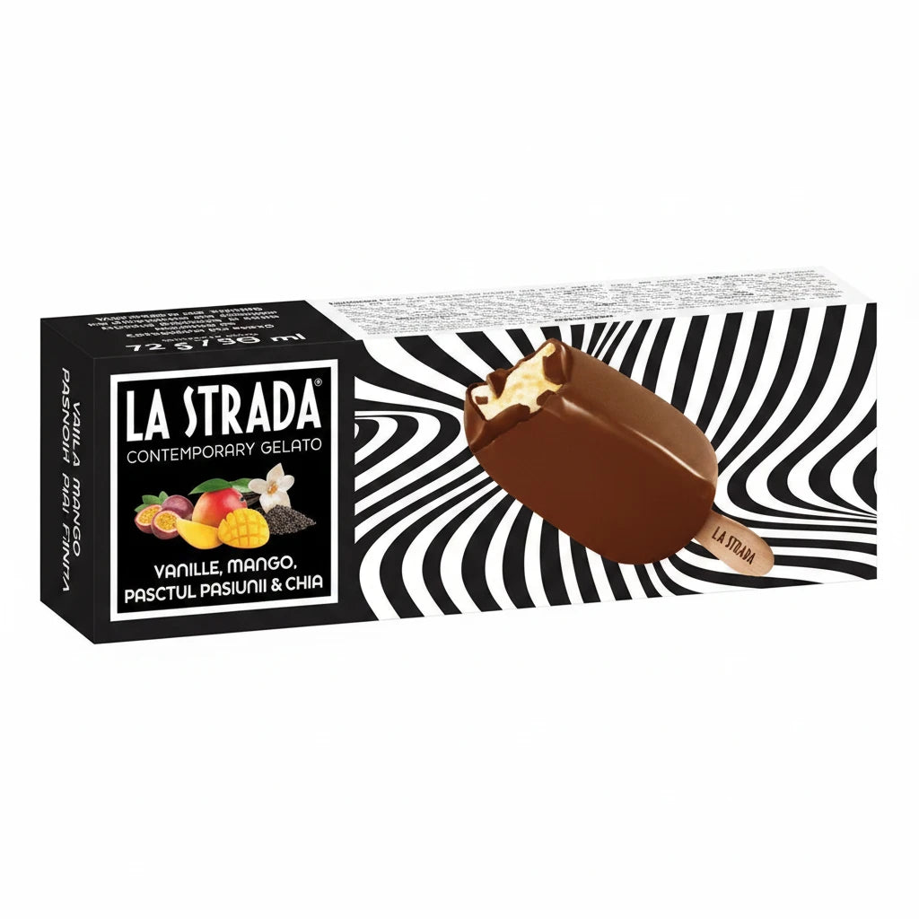 La Strada Inghetata cu vanilie, mango, fructul pasiunii si chia 90ml