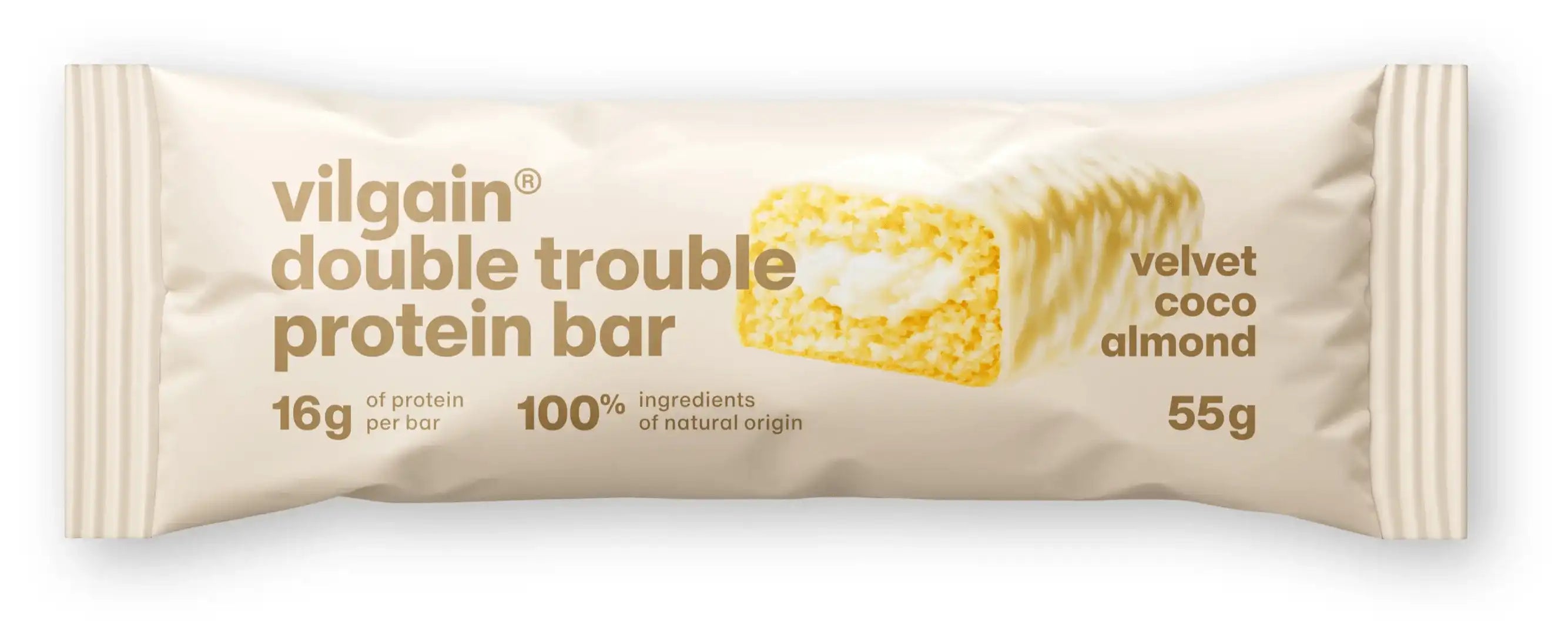 Vilgain Double Trouble Protein Bar Cremă de Cocos & Migdale, 55g