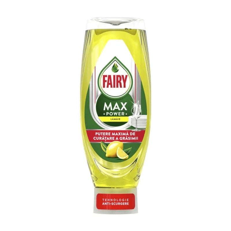 Fairy Max Power Lemon, Detergent de Vase, cu Parfum de Lamaie 730ml