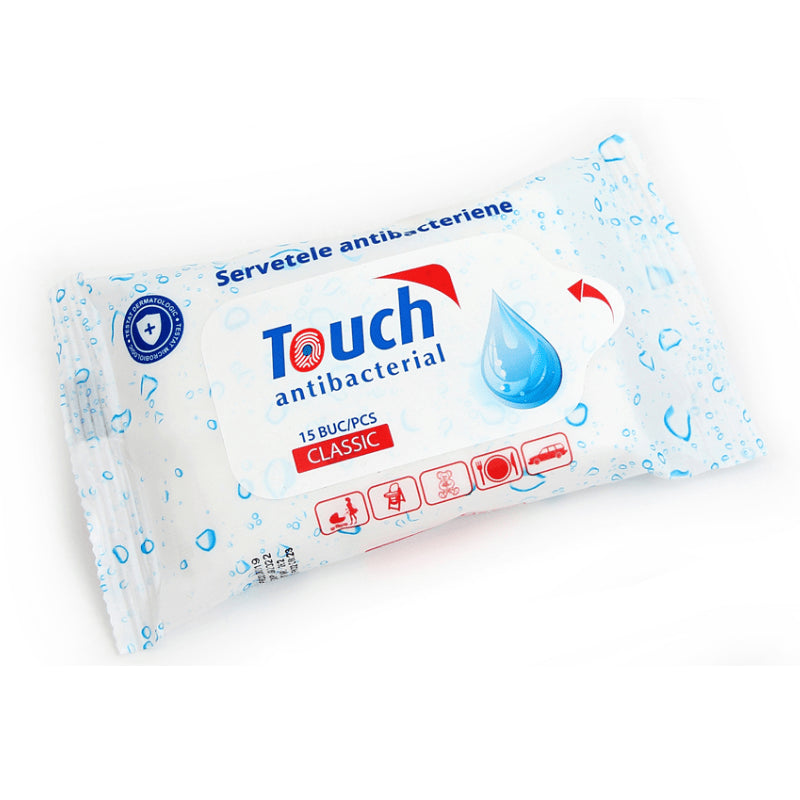 Touch Servetele Umede Antibacteriene Clasic 15 Bucati