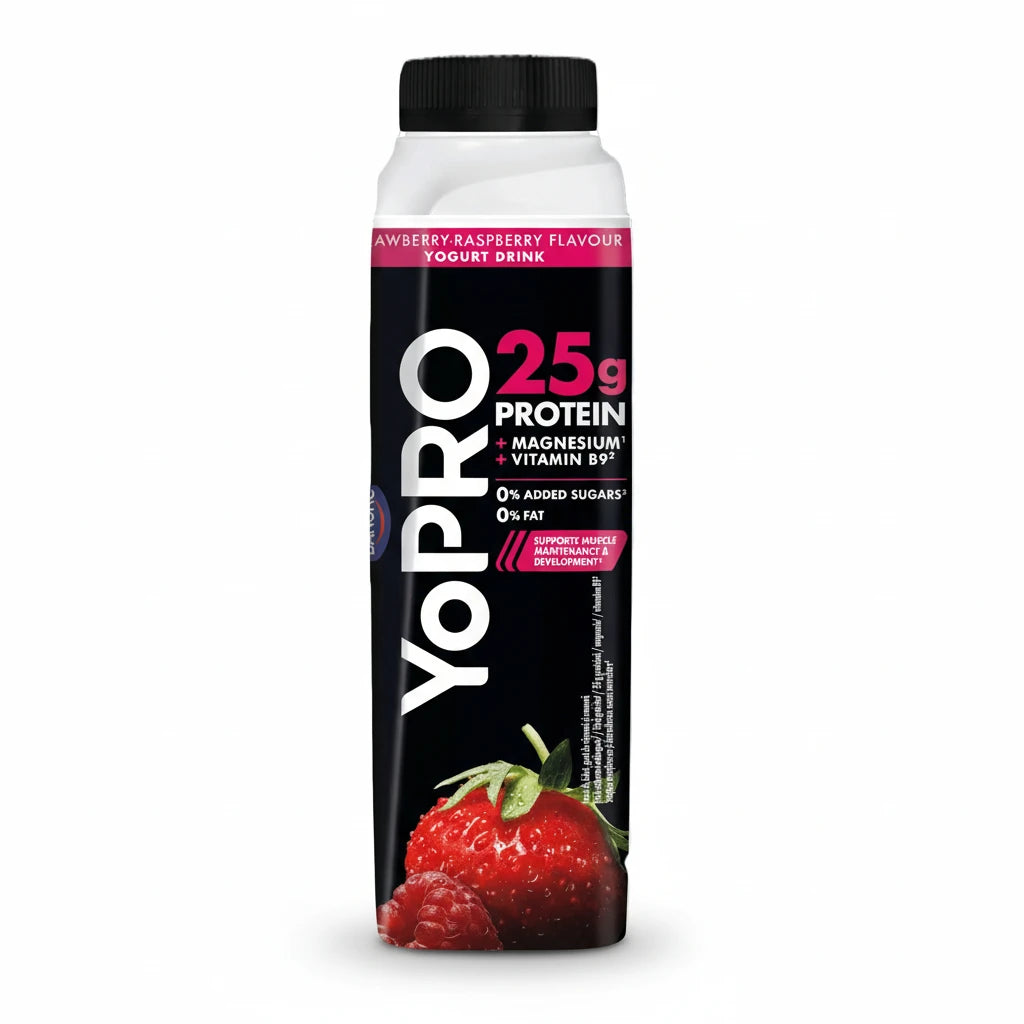 YoPRO Iaurt proteic de baut cu capsuni si zmeura