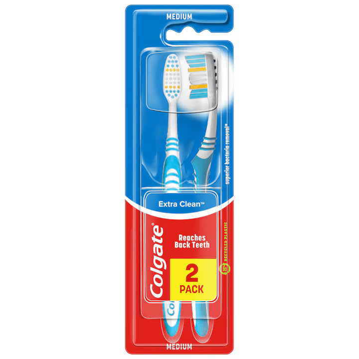 Colgate Periuta de Dinti Extra Clean Medium, 2 bucati