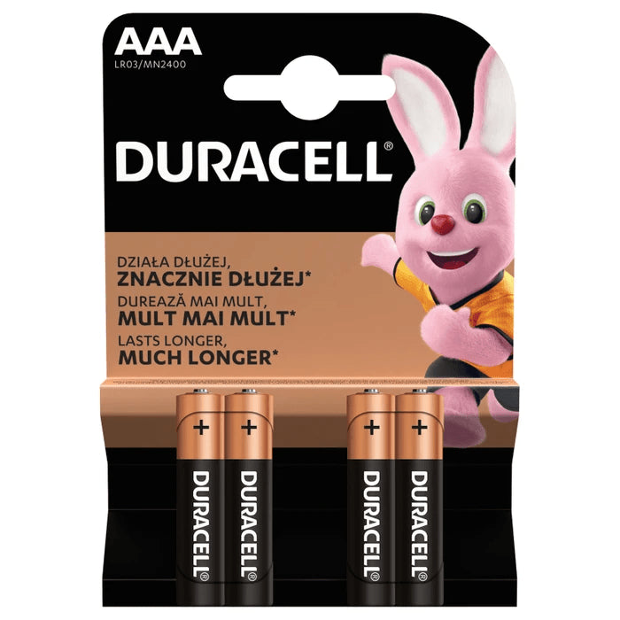 DURACELL AAA, baterii, LR03, 4 buc