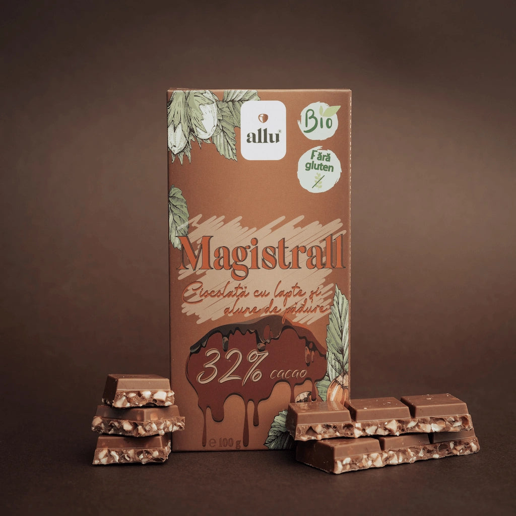 Magistrall ciocolata cu lapte si alune de padure, ecologic