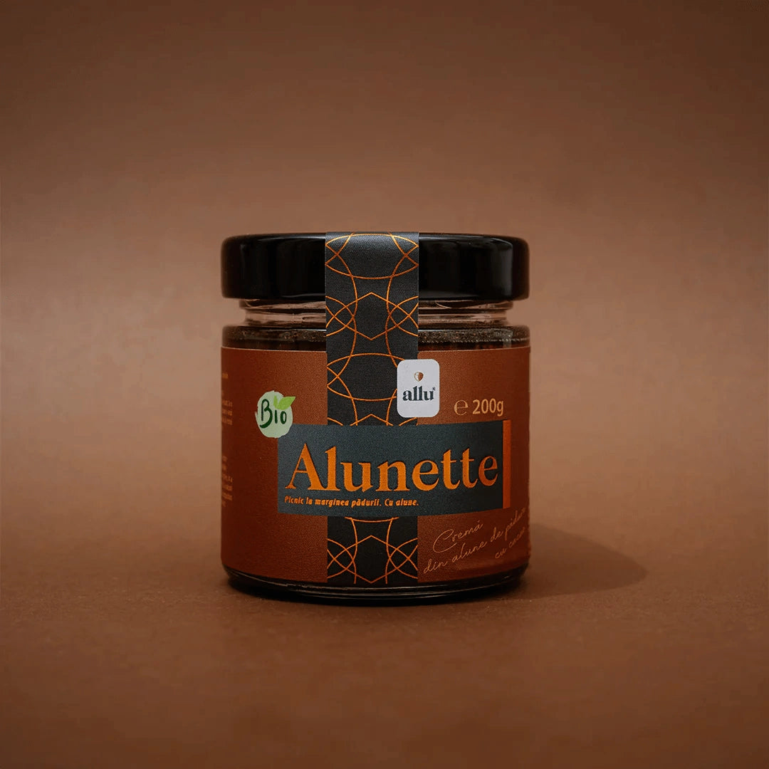 Alunette Crema din alune de padure cu cacao, ecologic
